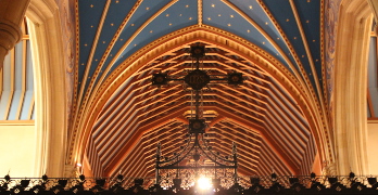 Cross and roof of church