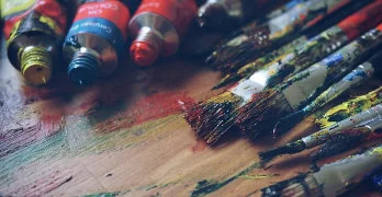 Paints and brushes